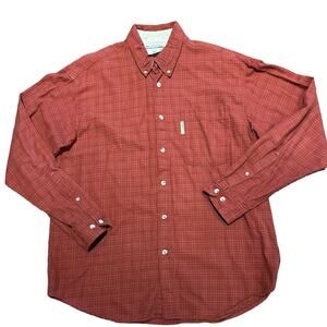 Columbia Mens Large Long Sleeve Cotton Flannel Crimson Shirt